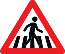 Road Crossing Sign Board Vector