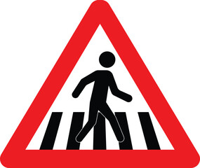 Wall Mural - road crossing sign board vector