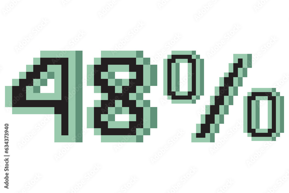 48 percent with pixel art 3d. Vector illustration Stock Vector | Adobe ...