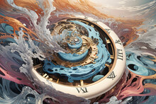 Abstract Art Of Water And Clock