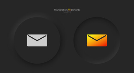 Poster - a set of round buttons with colored message symbols. user interface elements for mobile devices in t
