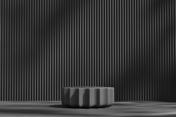 Poster - 3D rendering black platform podium product presentation background
