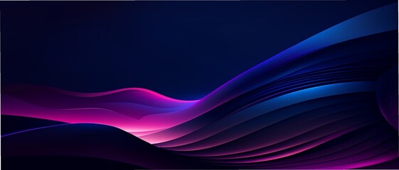 Aufkleber - 3D Abstract background. Light curves and purple and blue waves on black background, HD phone wallpaper in technology development concept. 3d Rendering, Illustration, Speed, Innovation, Development