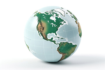planet earth with white isolate on usa view