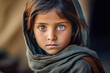 The beautiful eyes of a girl living in a poor country
