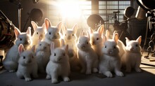 Bunny Group Of Adorable Baby Animals Playing