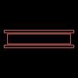 Neon beam girder I-beam steel bar rail piece for construction metal industry concept building material red color vector illustration image flat style