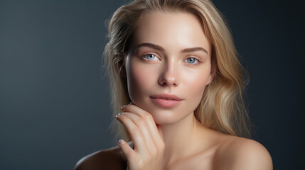 Poster - beauty woman eyes face healthy pure skin natural make up fresh beauty model young spa beautiful fema