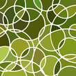 abstract vector stained-glass mosaic background - green circles