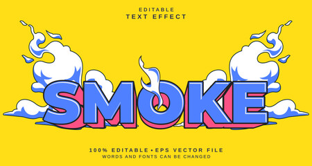 Leinwandbilder - Editable text style effect - Smoke text style theme.