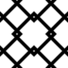 Wall Mural - Abstract geometric texture monochrome seamless mesh pattern.  Ethnic ornament.