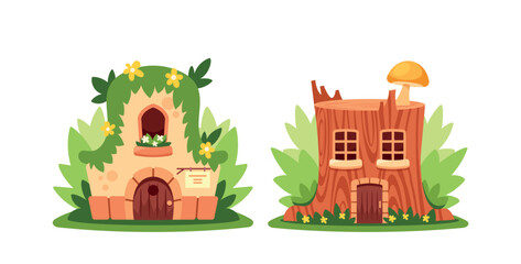 Cute Fairytale Houses Boast Whimsical Designs, Vibrant Colors, And Intricate Details, Gnome, Elf, Fairy or Hobbit