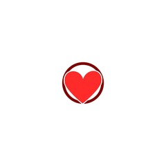 Sticker - Heart icon logo isolated on white