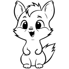 Wall Mural - Happy squirell vector illustration hand drawn in doodle style