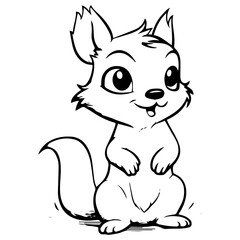 Poster - Happy squirell vector illustration hand drawn in doodle style