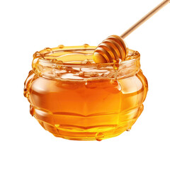 Poster - Closeup of healthy organic honey in a glass bowl forming a sweet dessert background