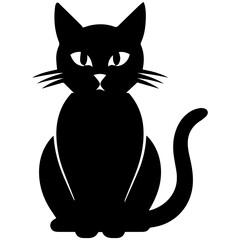  Vector isolated cat silhouette, logo, print, decorative sticker