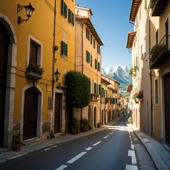 Sticker -  street in Italy old town.