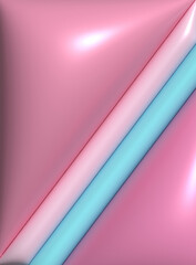 Poster - Abstract pink background with inflated stripes, 3D rendering illustration