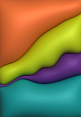 Poster - Abstract background with curved lines, 3D rendering illustration, inflated figures