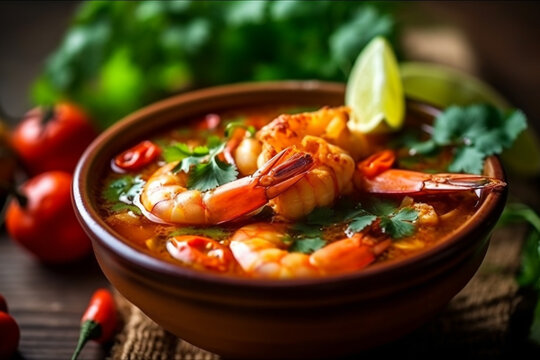 Wall Mural -  - Tom Yum Goong spicy shrimp soup