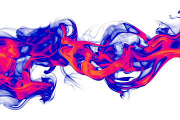 Wall Mural - neon blue pink to orange gradient abstract smoke cloud transparent texture. generative ai