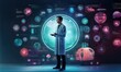 concept of AI-enabled personalized medicine, showcasing the use of patient data, genetic information, and AI algorithms