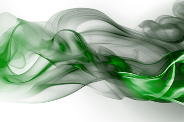 Wall Mural - abstract green smoke background transparent texture. generative ai