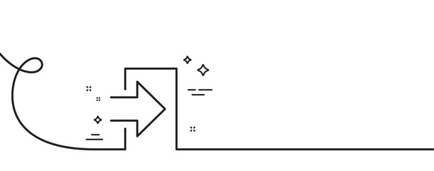 Poster - login arrow line icon. continuous one line with curl. sign in symbol. navigation pointer. login sing