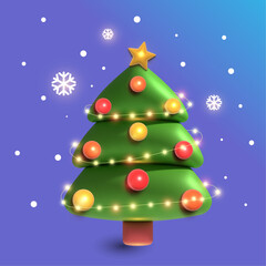 Wall Mural - 3D Christmas tree 