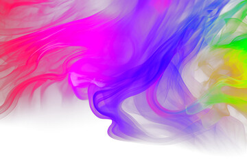 Wall Mural - neon rainbow smoke cloud texture transparent. generative ai