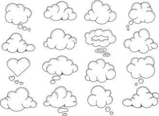 Wall Mural - doodle speech bubble set