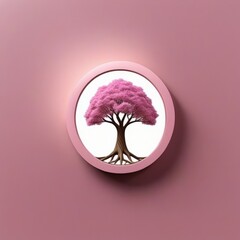 Wall Mural - The Corporate Tree: A Pink Emblem of Light and Logo Concept, generative ai