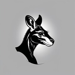 Wall Mural - Kangaroo: The Iconic Black Mascot Logo Visual Concept, generative ai