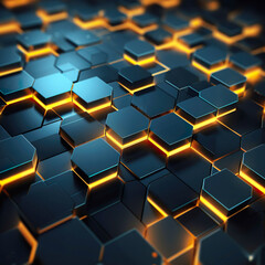 Wall Mural - A futuristic hexagon wallpaper