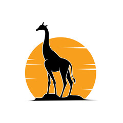 Poster - giraffe flat style vector logo