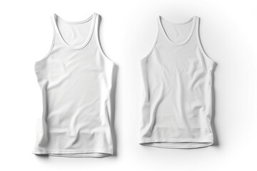 Wall Mural - Blank White Tank Top Shirt Mock up. blank tank top shirt for design mock up isolated on white background.