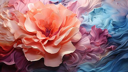 Poster - Abstract multi-colored colored flowers from light airy fabrics background. AI generated