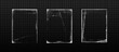 © klyaksun - Realistic set of distressed edge photos isolated on transparent background. Vector illustration of vintage paper texture with white scratches, grainy picture overlay effect, grunge vinyl album cover