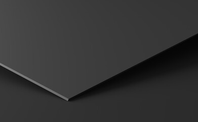 Poster - Black geometric shape on dark background.