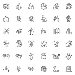 Wall Mural - Halloween line icons set