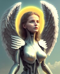 Wall Mural - Angel of Technology, Generative AI Illustration