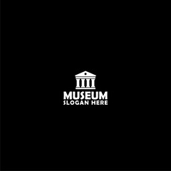 Sticker - Museum logo template icon isolated on dark background