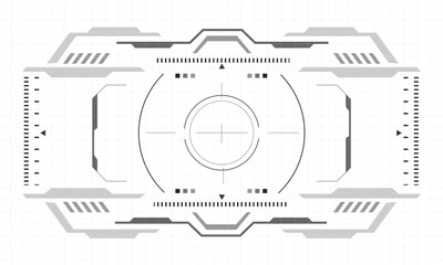 Poster - HUD sci-fi interface screen monochrome view design virtual reality futuristic technology display vector