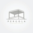 line art pergola modern vector logo illustration, abstract pergola icon design