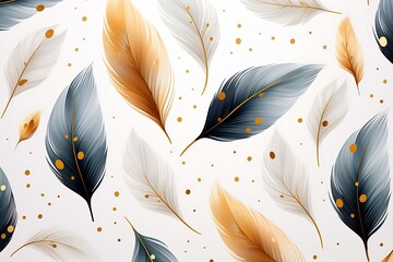 Poster - Generative AI : Abstract art background vector. Luxury minimal style wallpaper with golden line art flower and botanical leaves, Organic shapes, Watercolor. Vector background for banner, poster, Web a