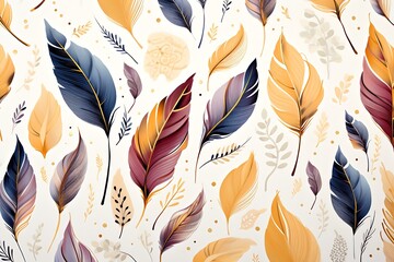 Poster - Generative AI : Abstract art background vector. Luxury minimal style wallpaper with golden line art flower and botanical leaves, Organic shapes, Watercolor. Vector background for banner, poster, Web a