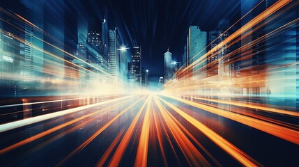 Aufkleber - Generative AI : Abstract Motion Blur City