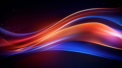 Poster - Generative AI : Modern abstract high speed light effect. Abstract background with curved beams of light. Technology futuristic dynamic motion. Movement pattern for banner or poster design background c