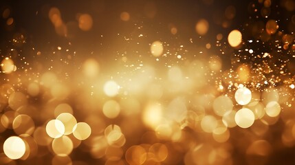 Fototapete - Generative AI : Gold abstract bokeh background